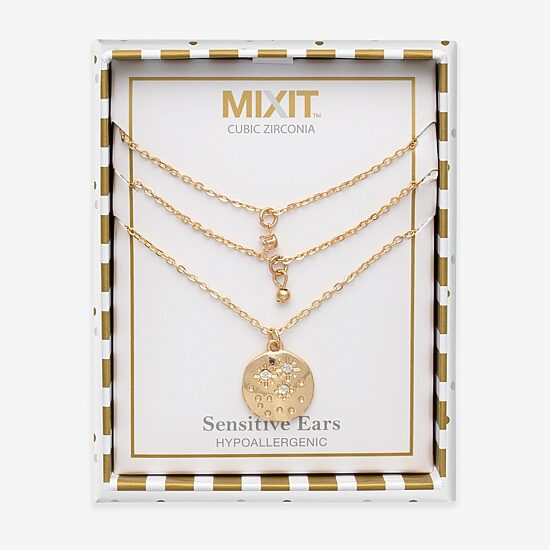 Mixit Womens Cubic Zirconia 3-pc. Pendant Necklace Set
