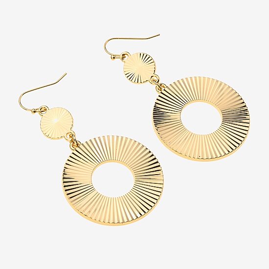 Bold Elements Bold Addiction Womens 10K Gold Drop Earrings