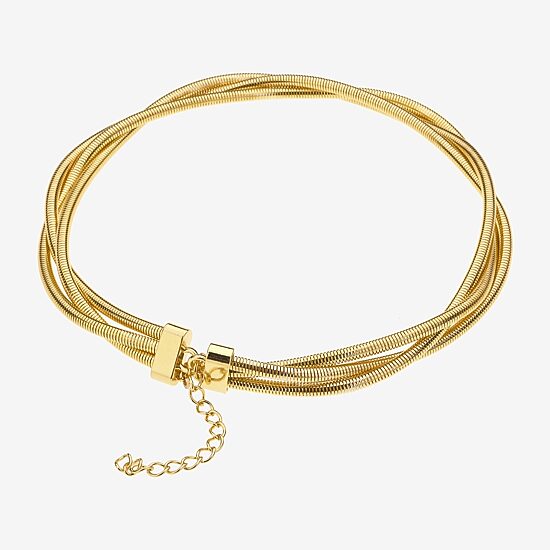 Bold Elements Bold Addiction Womens 10K Gold 17 1/2 Inch Collar Necklace