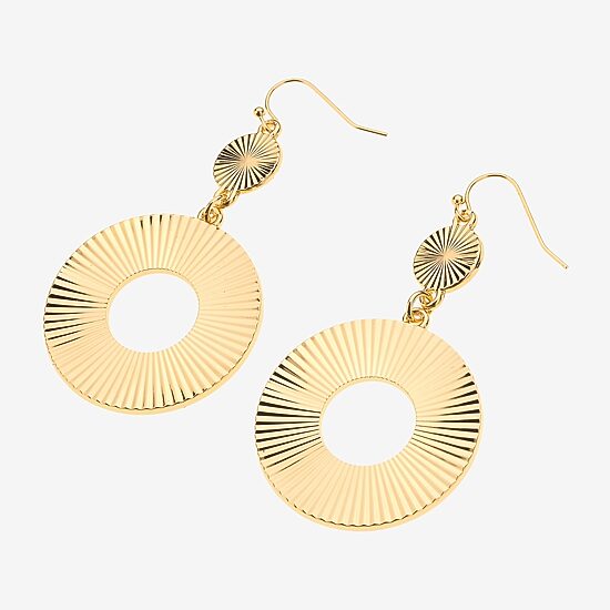 Bold Elements Bold Addiction Womens 10K Gold Drop Earrings