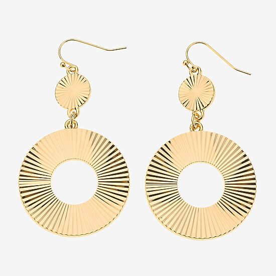 Bold Elements Bold Addiction Womens 10K Gold Drop Earrings