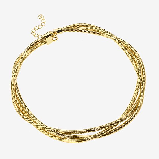 Bold Elements Bold Addiction Womens 10K Gold 17 1/2 Inch Collar Necklace