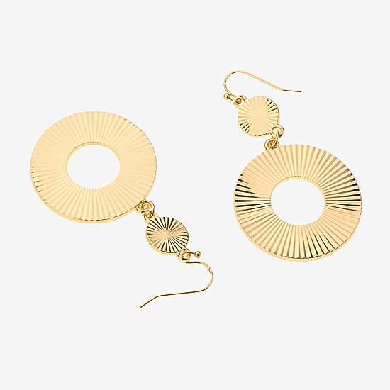 Bold Elements Bold Addiction Womens 10K Gold Drop Earrings