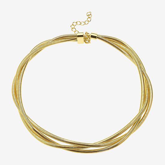 Bold Elements Bold Addiction Womens 10K Gold 17 1/2 Inch Collar Necklace