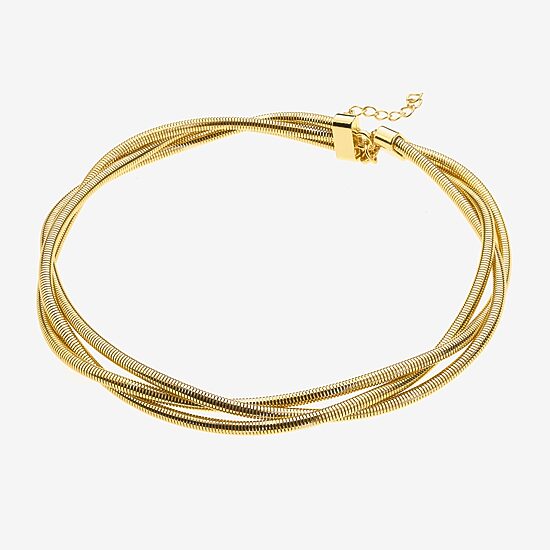 Bold Elements Bold Addiction Womens 10K Gold 17 1/2 Inch Collar Necklace