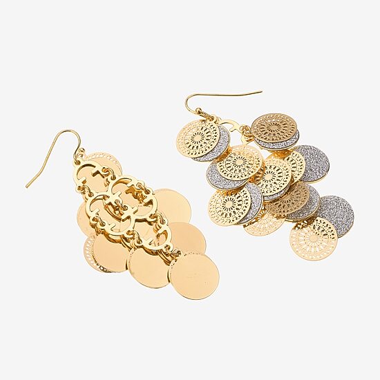 Bold Elements Bold Addiction Womens 10K Gold Chandelier Earrings