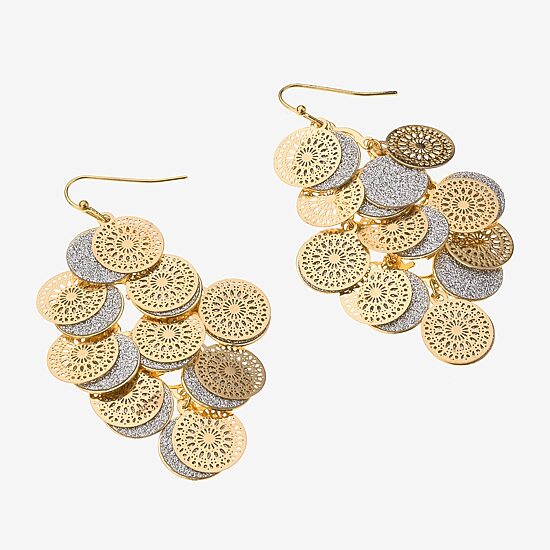 Bold Elements Bold Addiction Womens 10K Gold Chandelier Earrings