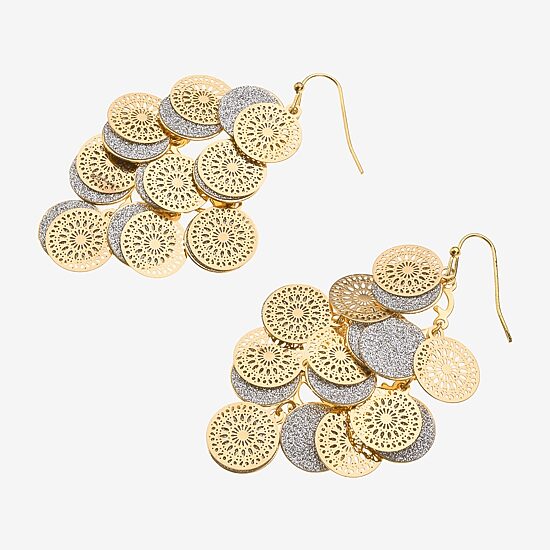 Bold Elements Bold Addiction Womens 10K Gold Chandelier Earrings