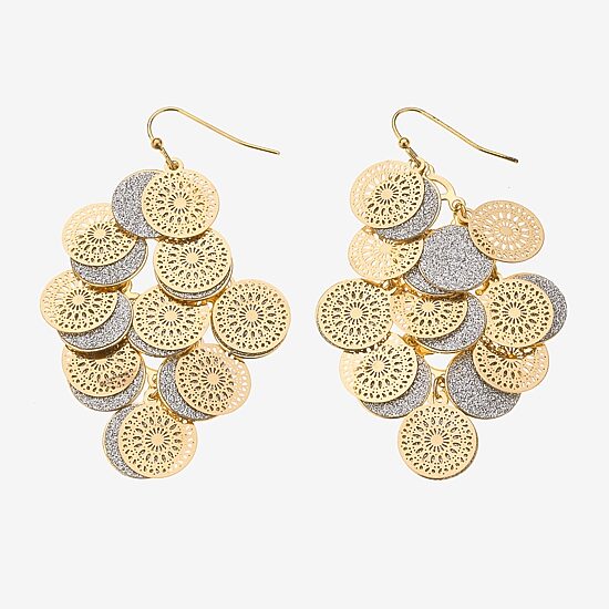 Bold Elements Bold Addiction Womens 10K Gold Chandelier Earrings