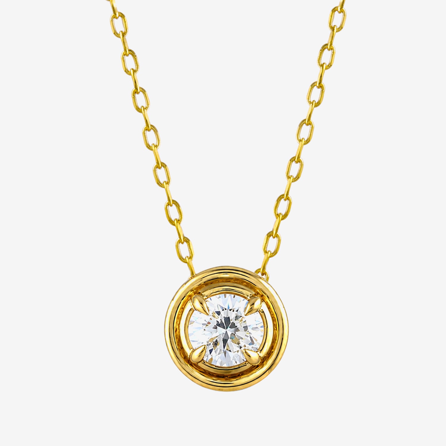 (I / I2) Womens 1/2 CT. Lab Grown White Diamond 14K Gold Over Silver Round 18 Inch Pendant Necklace