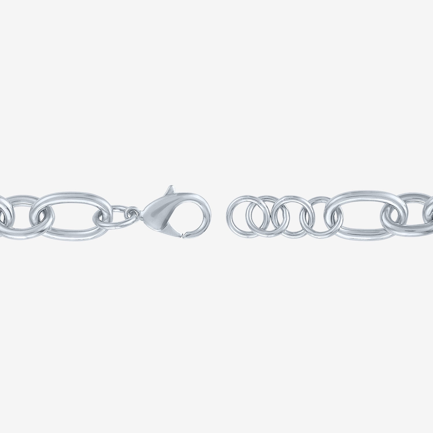 Bold Addiction Womens Pure Silver Over Brass 17 1/2 Inch Chain Necklace