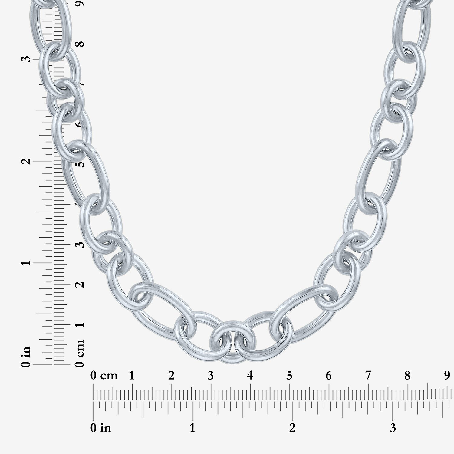 Bold Addiction Womens Pure Silver Over Brass 17 1/2 Inch Chain Necklace