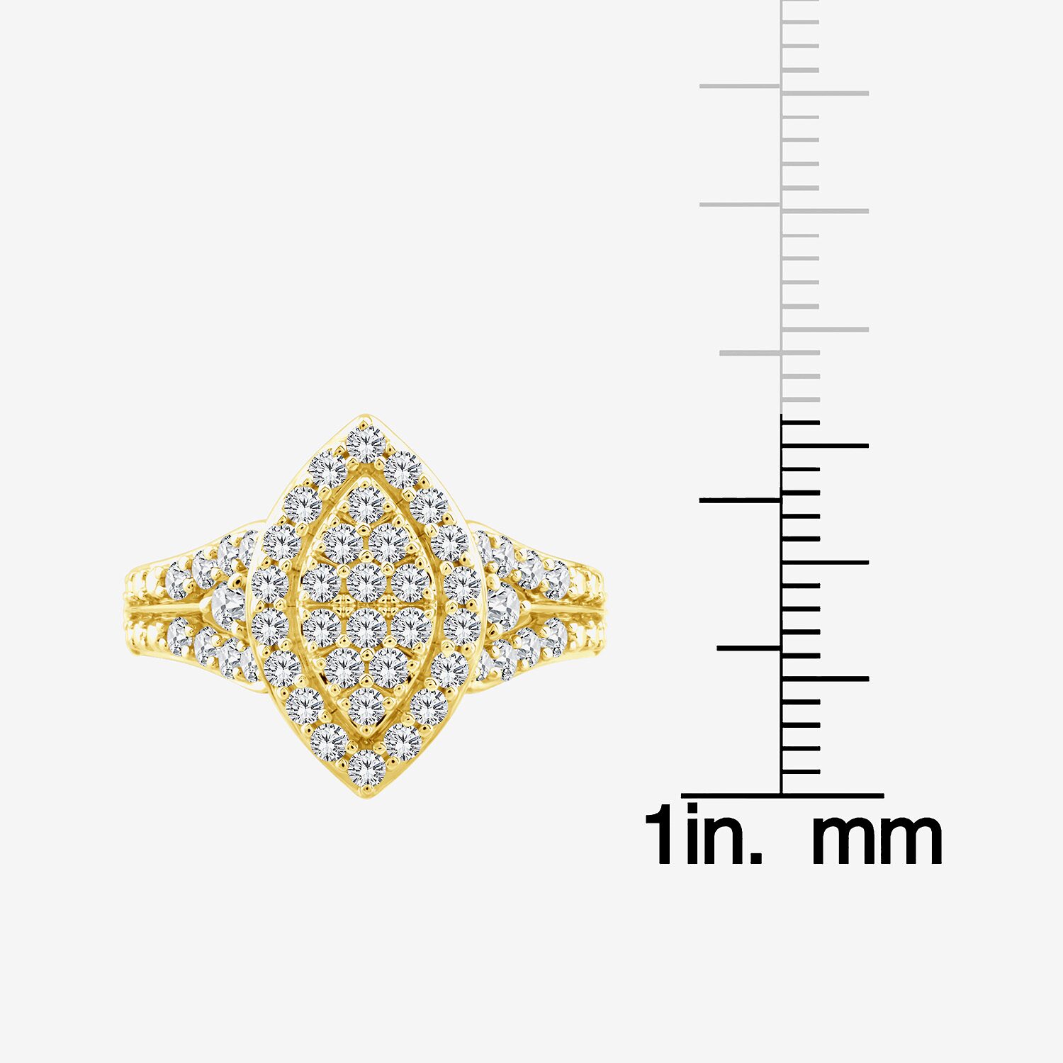 (F / Si2) Womens 1 CT. T.W. Lab Grown White Diamond Sterling Silver Marquise Side Stone Halo Engagement Ring