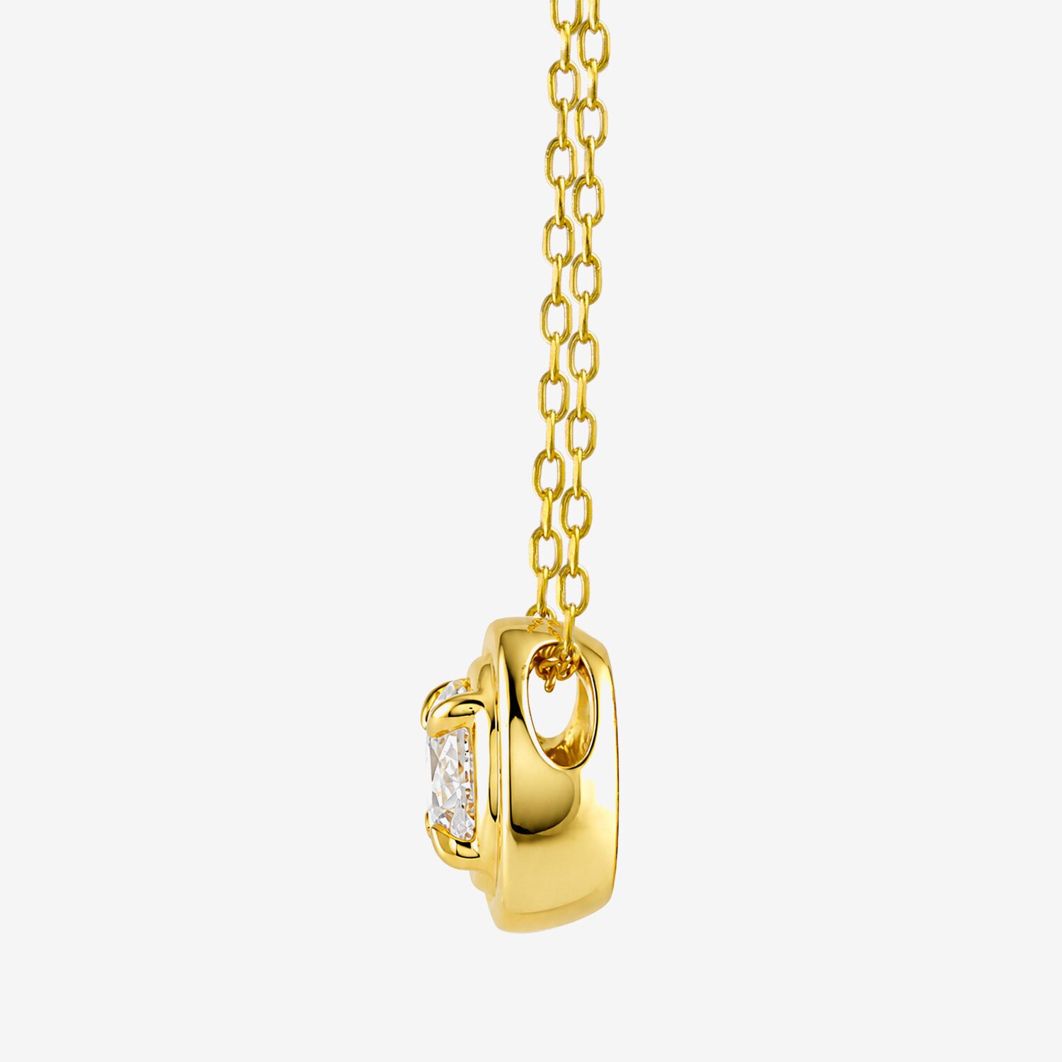 (I / I2) Womens 1/2 CT. Lab Grown White Diamond 14K Gold Over Silver Round 18 Inch Pendant Necklace