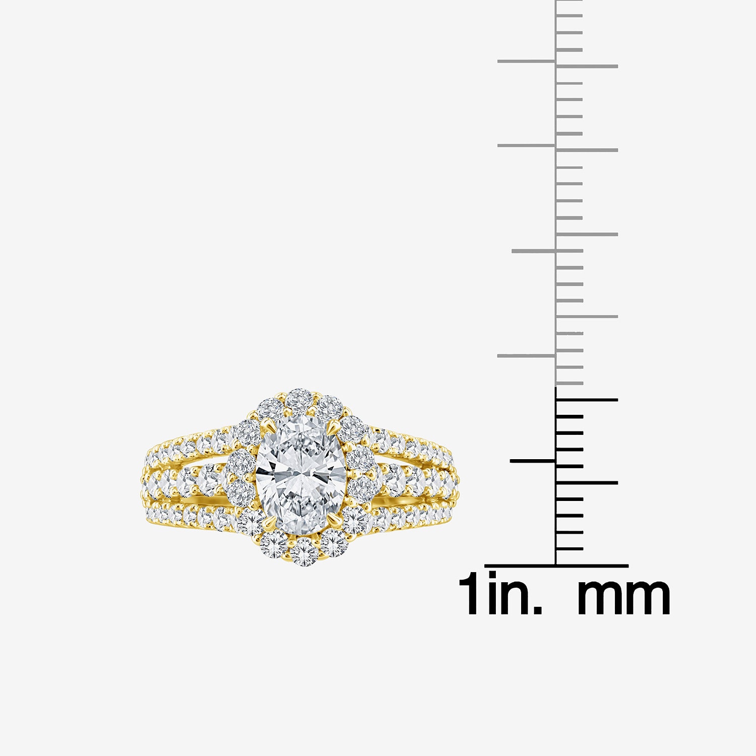 (F / Si1) Womens 2 1/4 CT. T.W. Lab Grown White Diamond Sterling Silver Oval Side Stone Halo Engagement Ring