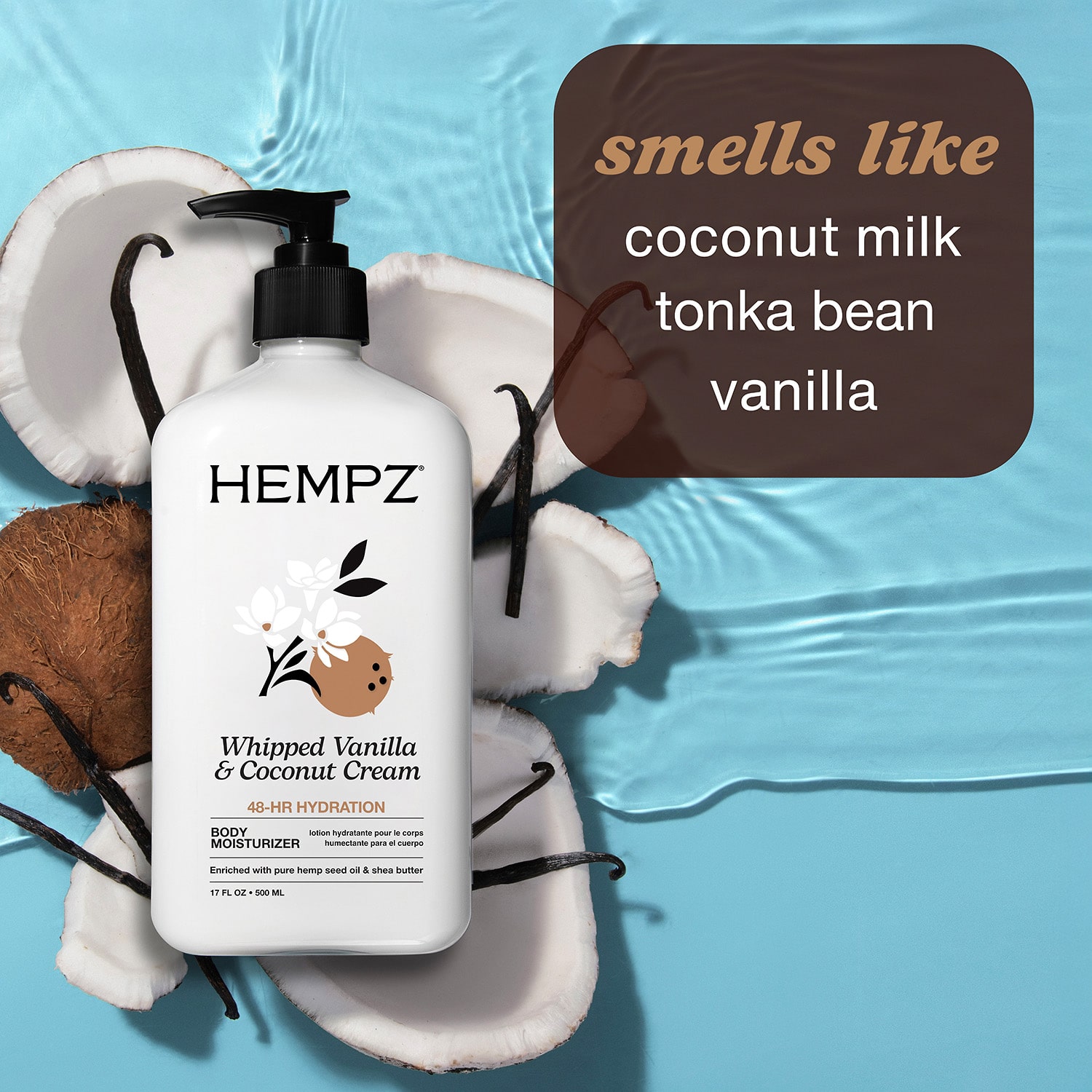 Hempz Whipped Vanilla & Coconut Cream Body Moisturizer 17 Oz.​