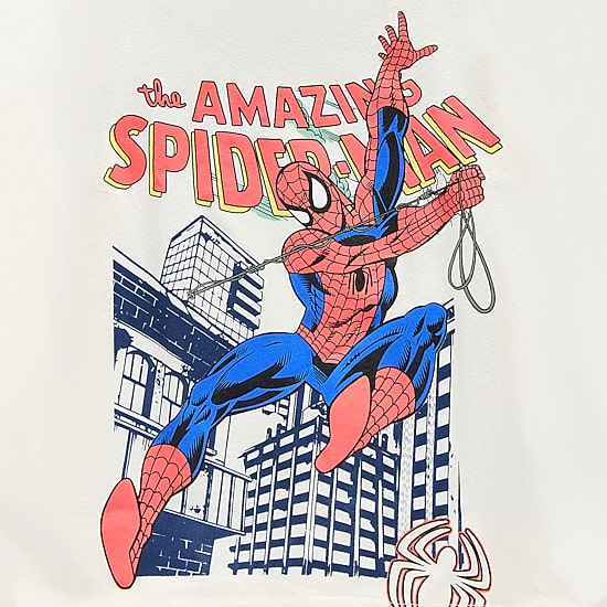 Disney Collection Boys Crew Neck Short Sleeve Regular Fit Marvel Spiderman Graphic T-Shirt