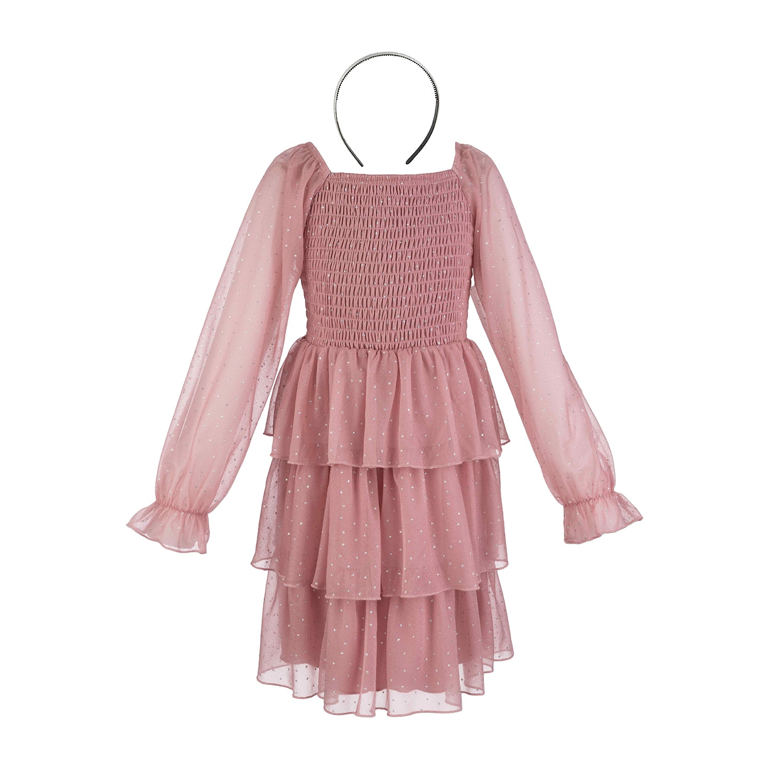 Speechless Girls Bishop Long Sleeve Fit + Flare Dress