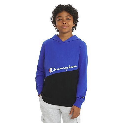 Champion Big Kid Boys Crew Neck Short Sleeve Classic Fit Graphic T-shirt In Blue