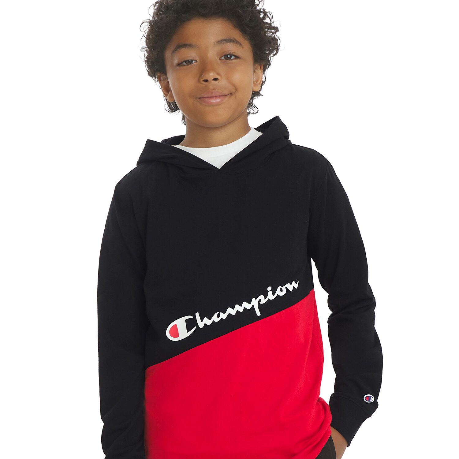 Champion Big Kid Boys Crew Neck Long Sleeve Classic Fit Graphic T-Shirt