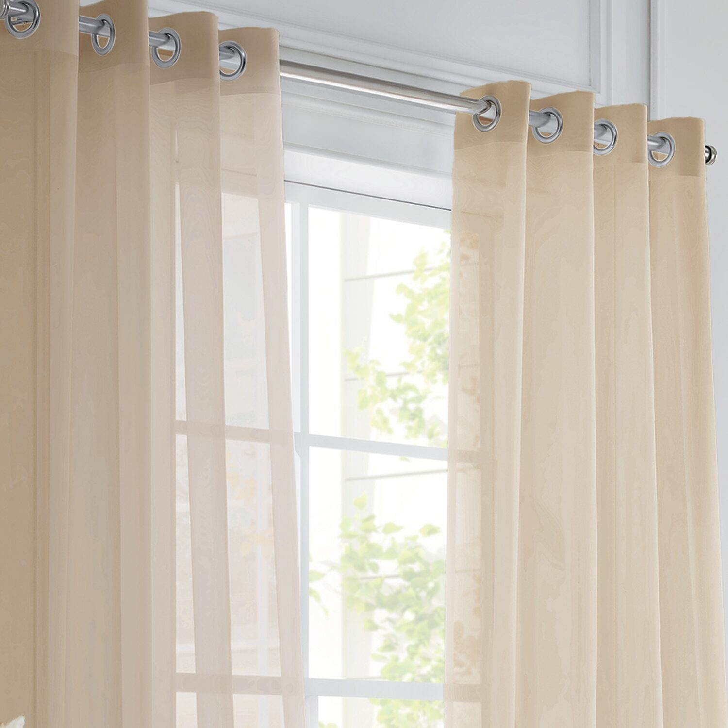 Liz Claiborne Lisette Grommet Top Sheer Single Curtain Panel