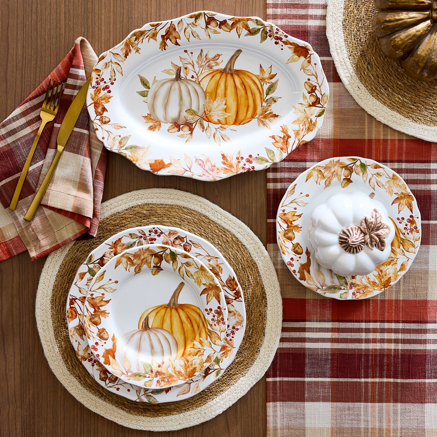 Layering Harvest Heirloom Plaid 4-pc. Napkins
