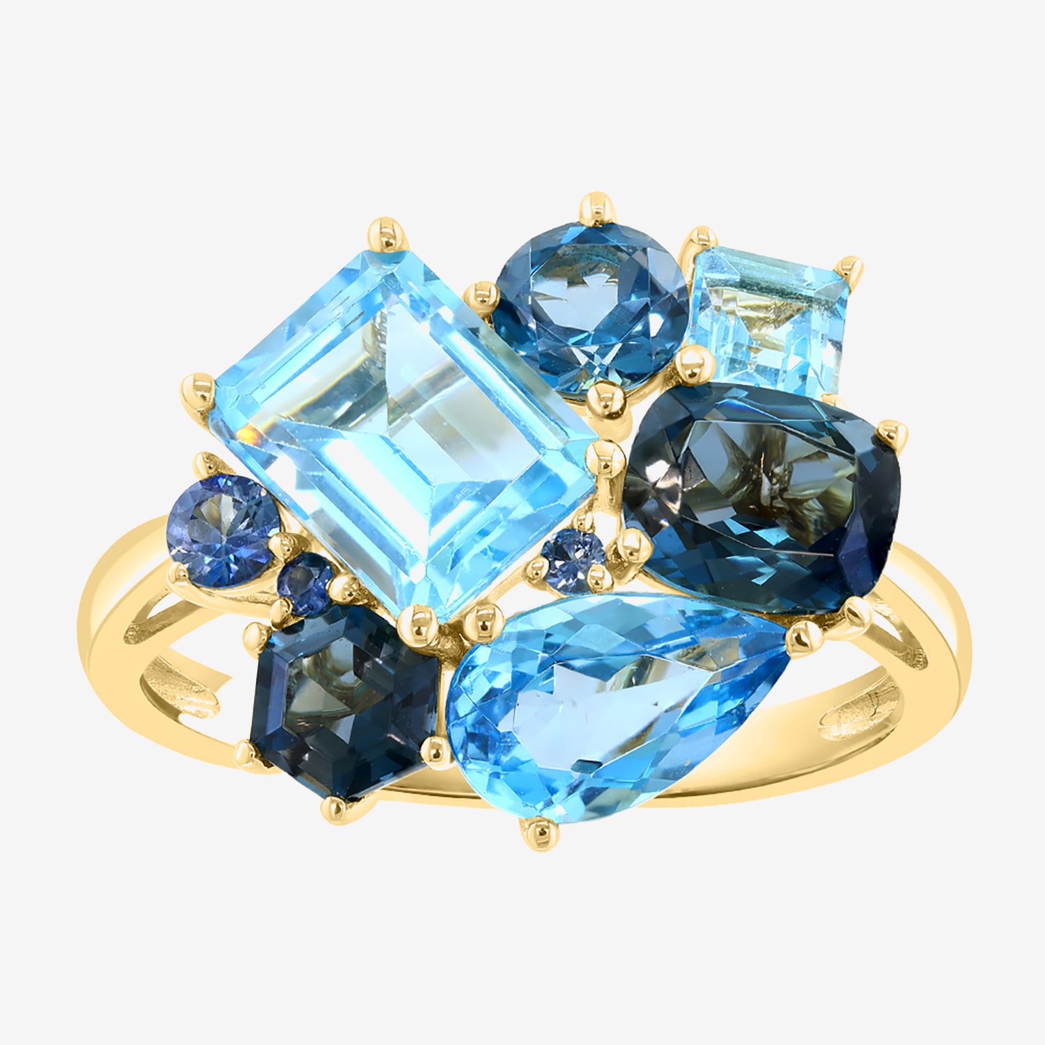 Effy Final Call Limited Quantities! Womens Genuine Blue Topaz 14K Gold Cocktail Ring