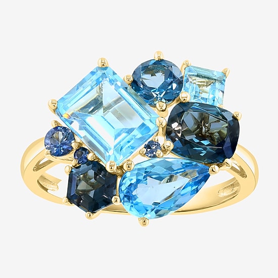 Effy Final Call Limited Quantities! Womens Genuine Blue Topaz 14K Gold Cocktail Ring
