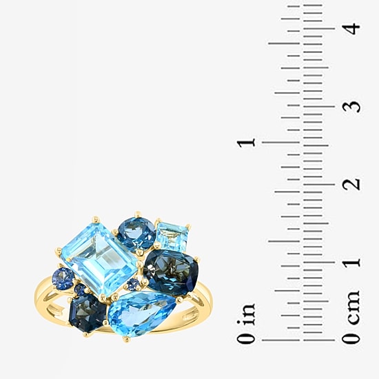 Effy Final Call Limited Quantities! Womens Genuine Blue Topaz 14K Gold Cocktail Ring