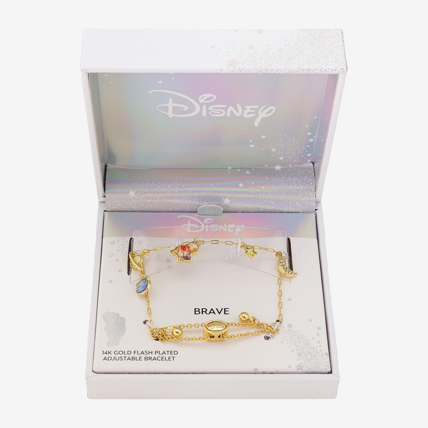Disney Classics Womens 14K Gold Over Brass 8 Inch Semisolid Link Winnie The Pooh Chain Bracelet