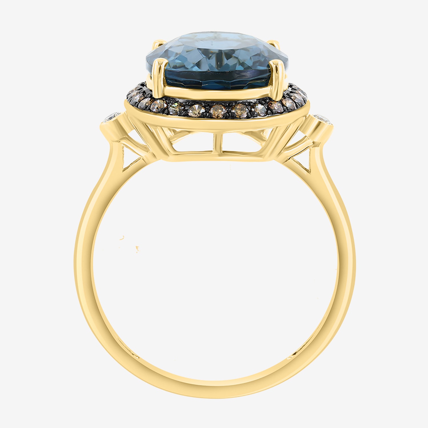 Effy Final Call Limited Quantities! Womens 1/4 CT. T.W. Genuine Blue Topaz 14K Gold Oval Cocktail Ring