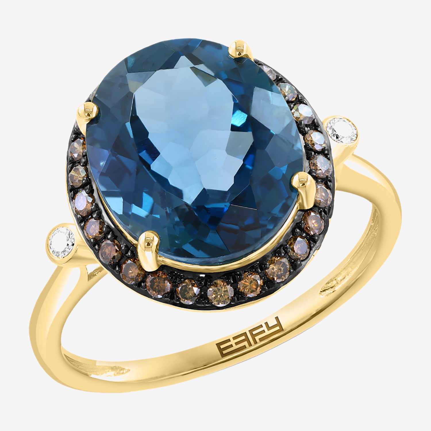 Effy Final Call Limited Quantities! Womens 1/4 CT. T.W. Genuine Blue Topaz 14K Gold Oval Cocktail Ring
