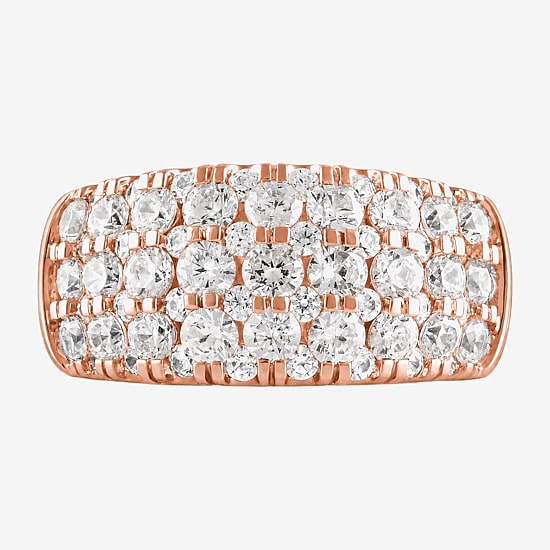 (G / Si1-Si2) Womens 3 CT. T.W. Lab Grown White Diamond Sterling Silver Band