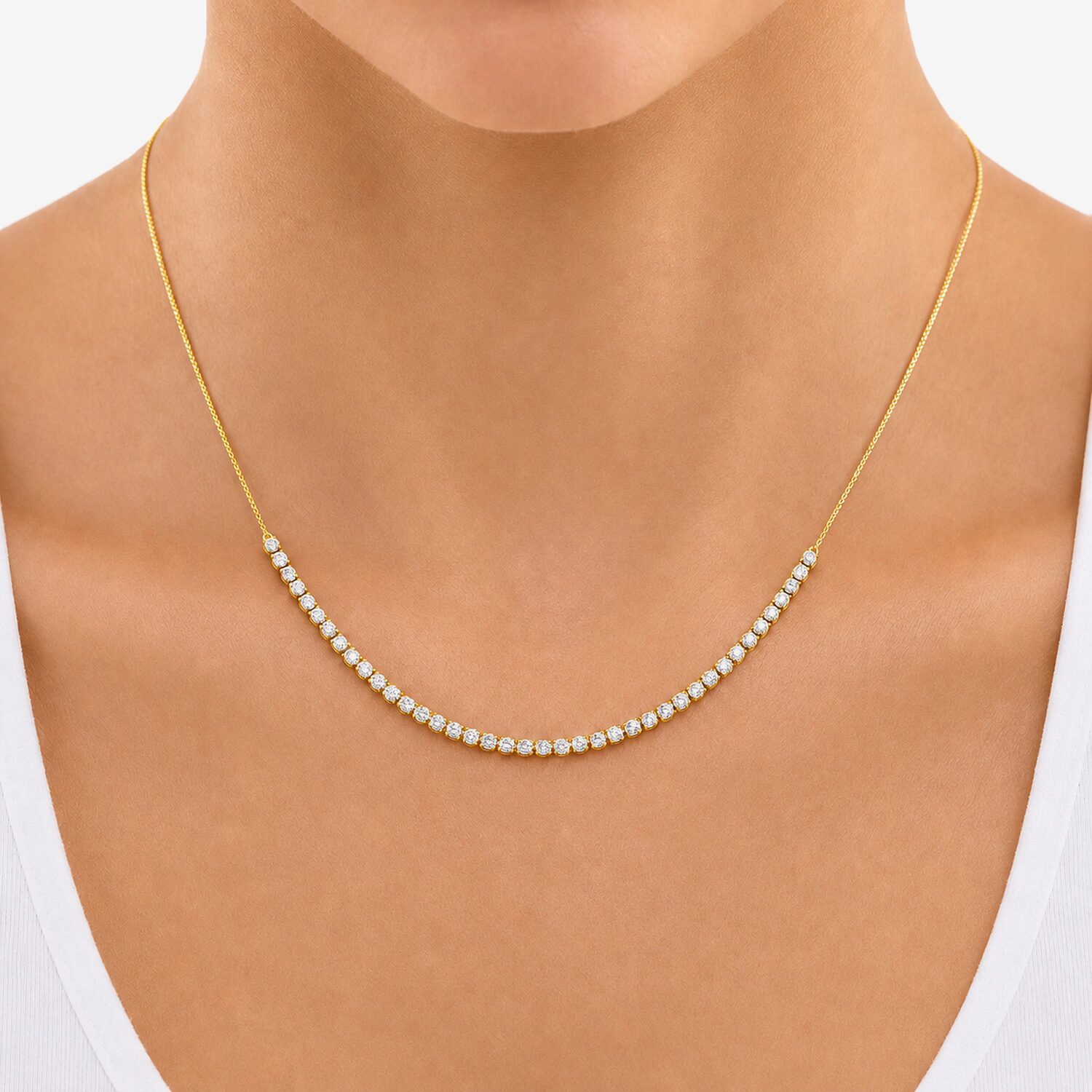 (G / Si1-Si2) Womens 3 CT. T.W. Sterling Silver 16 Inch Cable Chain Necklace