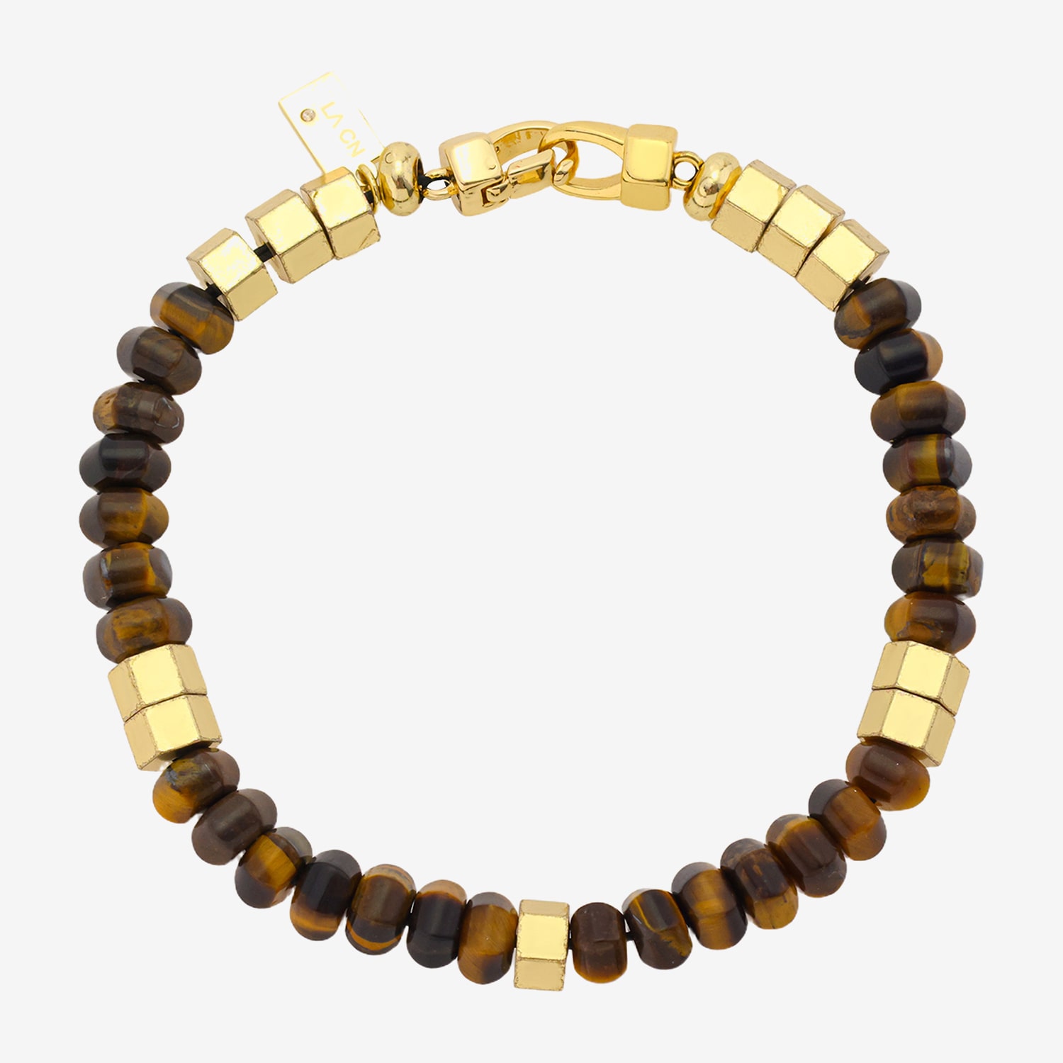 J.P. Army Mens Tiger's Eye Beaded Bracelet