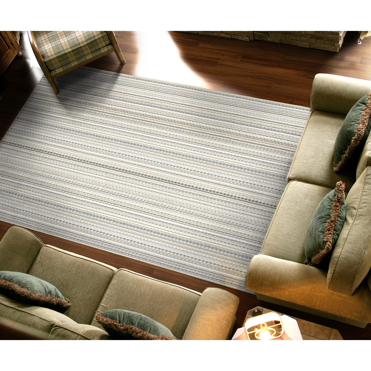 Garland Carnival Earth Tone Tufted Stain Resistant Indoor Square Area Rug