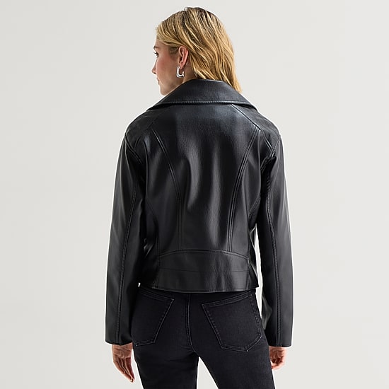 A.N.A Womens Faux Leather Lightweight Jacket