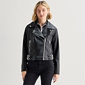 A.N.A Womens Faux Leather Lightweight Jacket