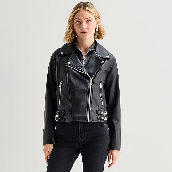A.N.A Womens Faux Leather Lightweight Jacket