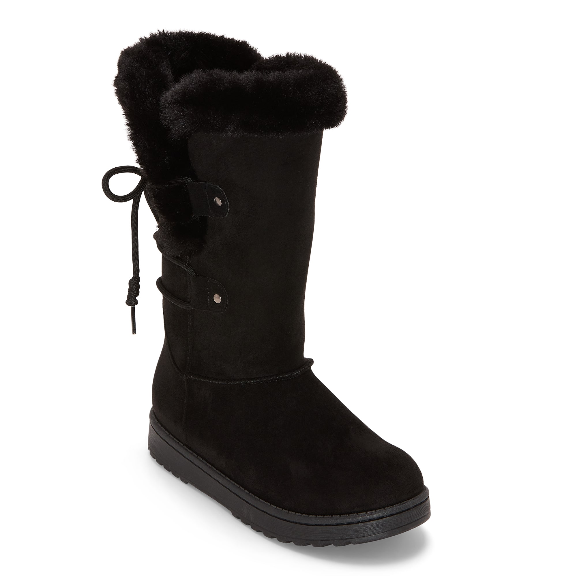 St. John's Bay Womens Strone Faux Fur Lined Flat Heel Winter Boots