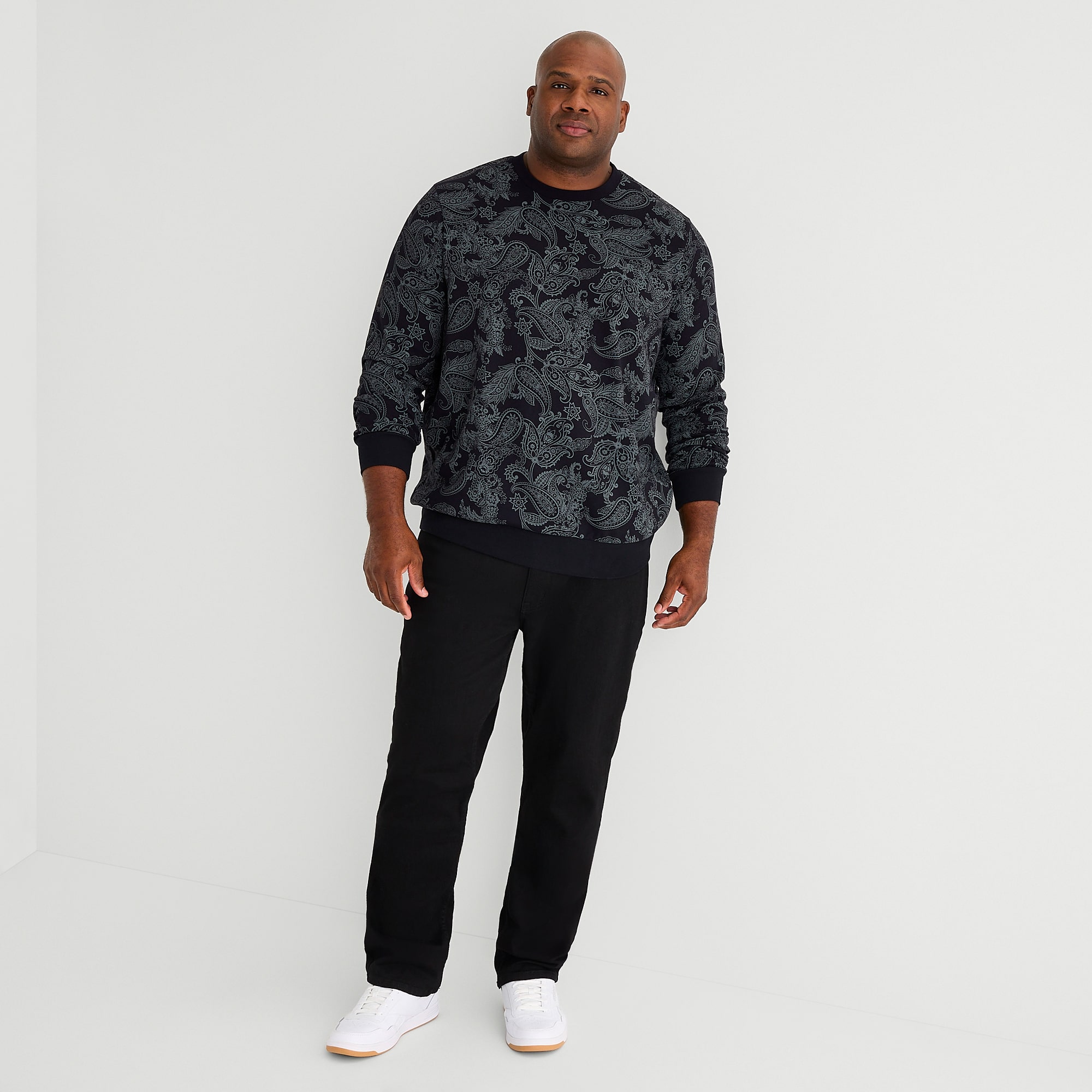 Shaquille O'Neal XLG™ Mens Crew Neck Long Sleeve Big and Tall Sweatshirt