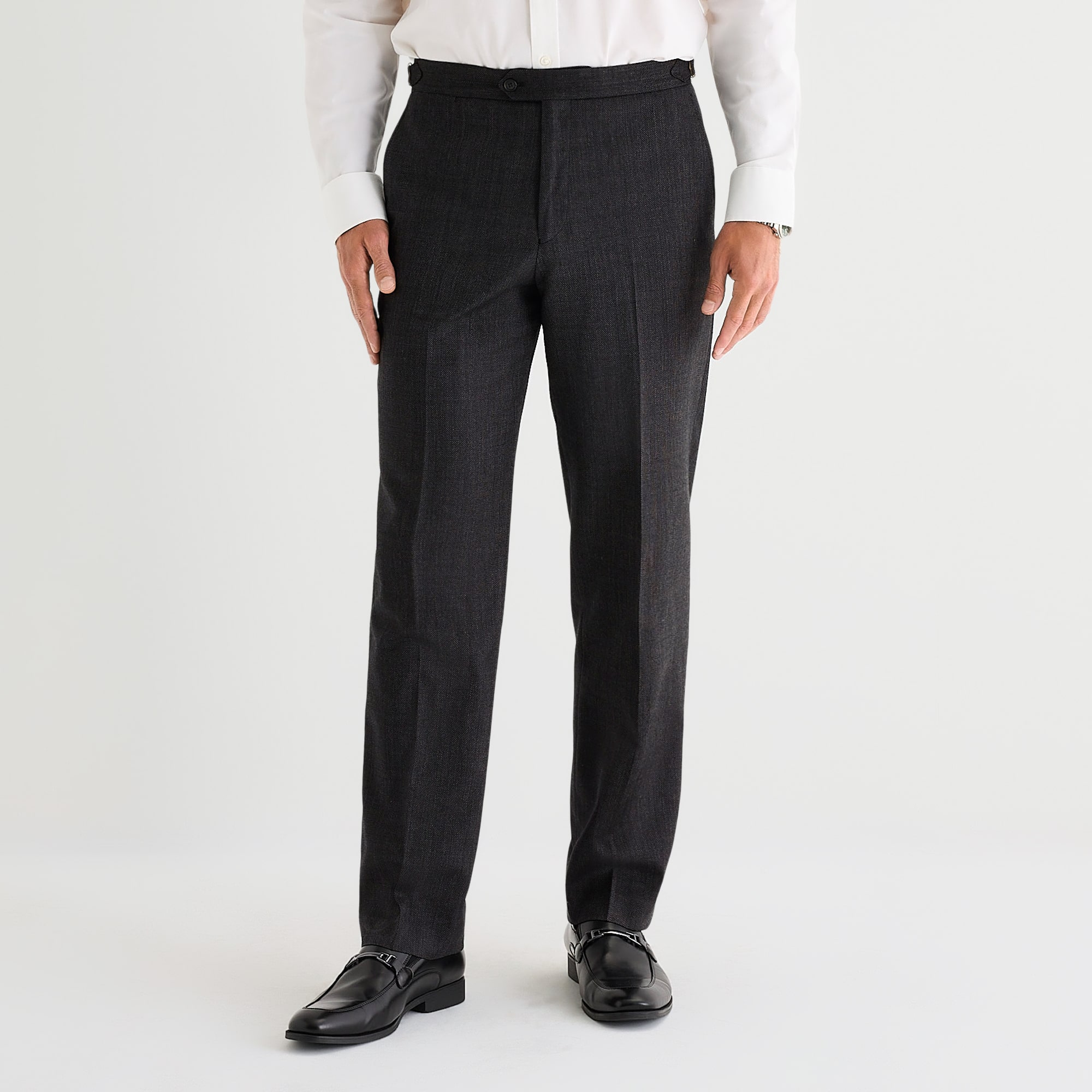 Stafford Wool Blend Side Tab Mens Classic Fit Dress Flat Front Pant