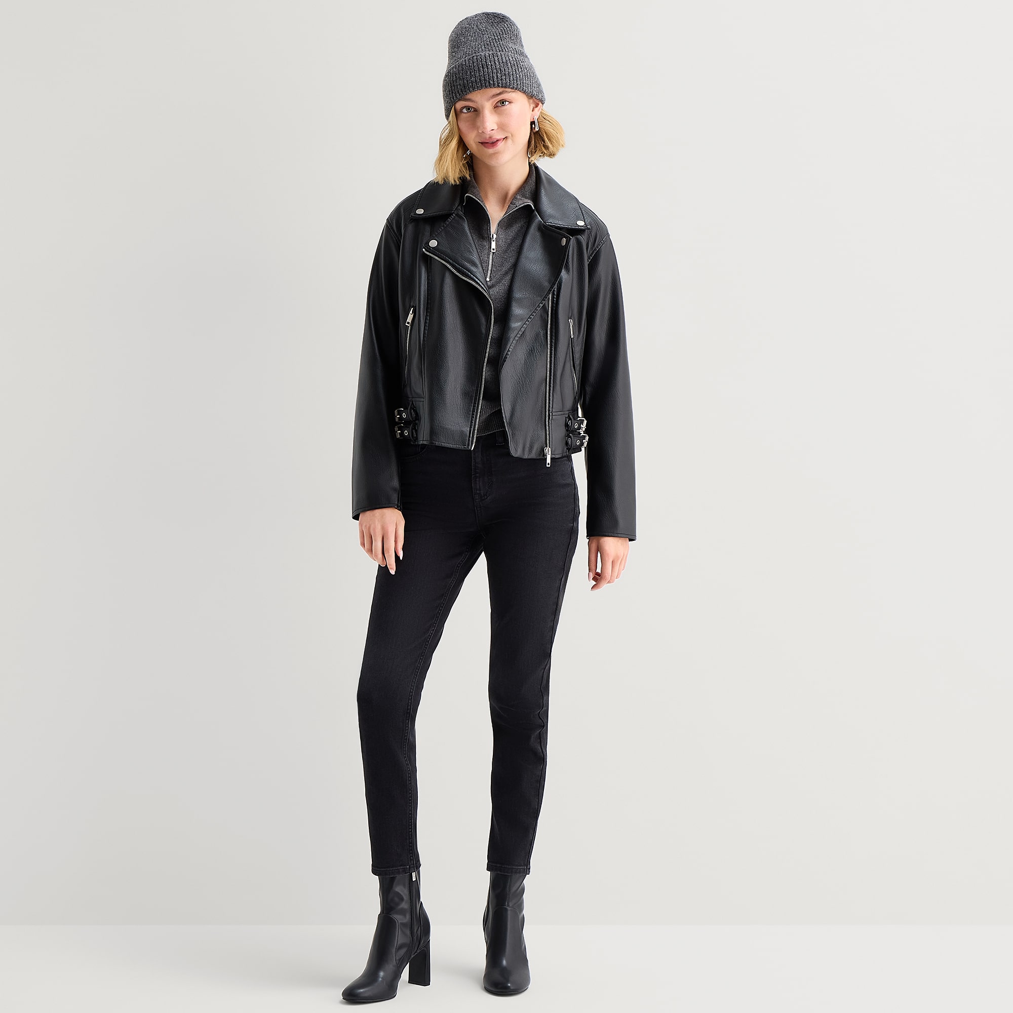 A.N.A Womens Faux Leather Lightweight Jacket