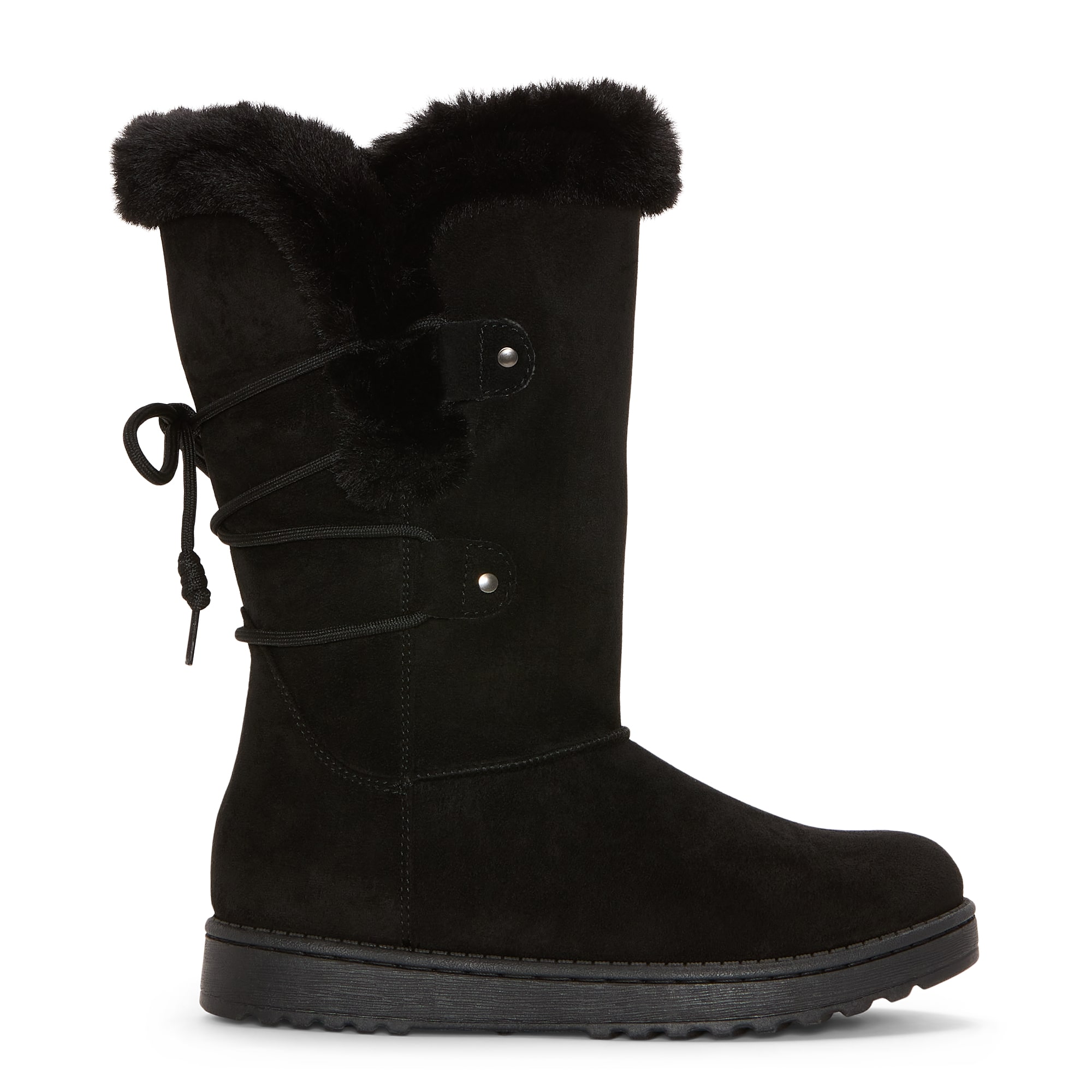 St. John's Bay Womens Strone Faux Fur Lined Flat Heel Winter Boots