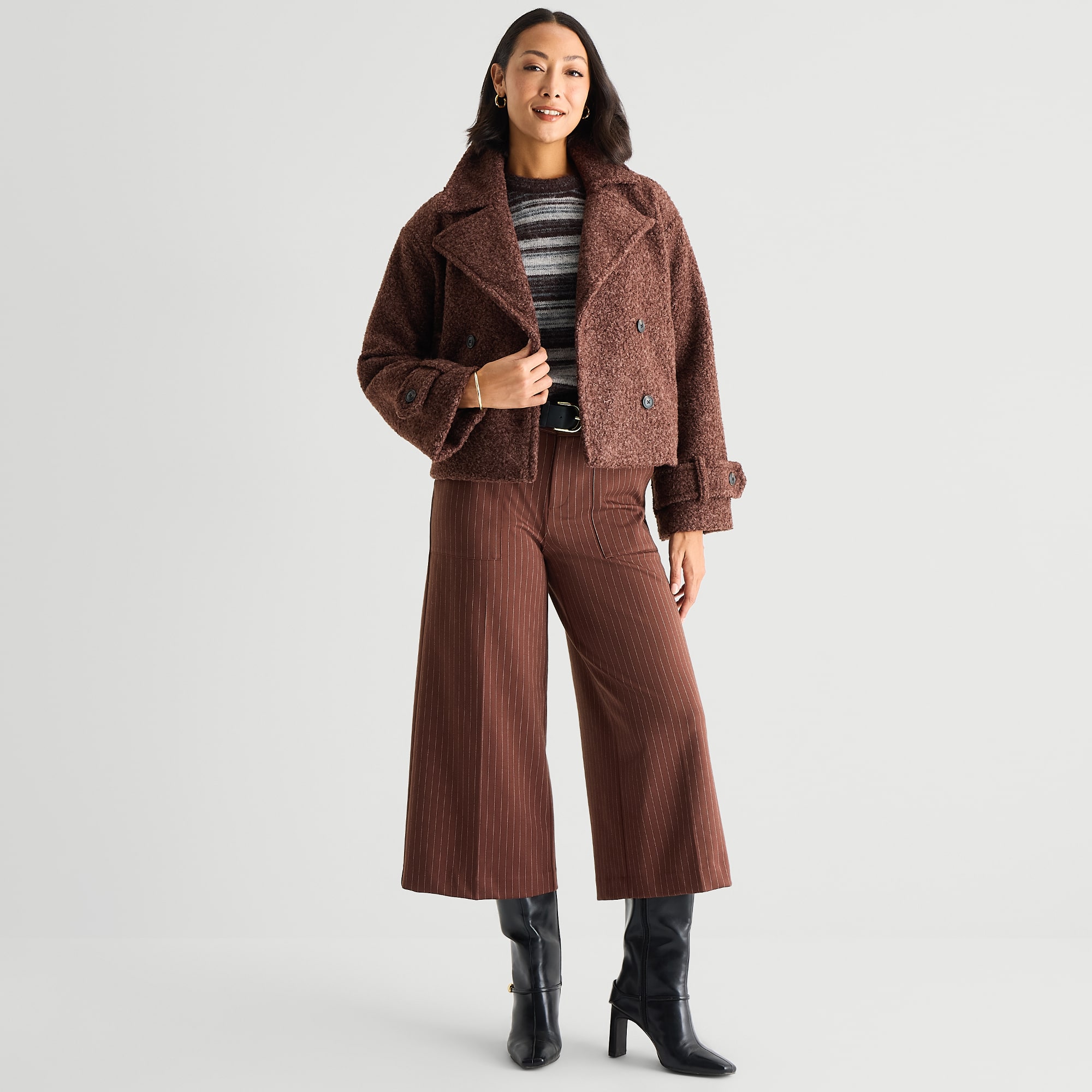 Liz Claiborne Womens Tall Midweight Peacoat