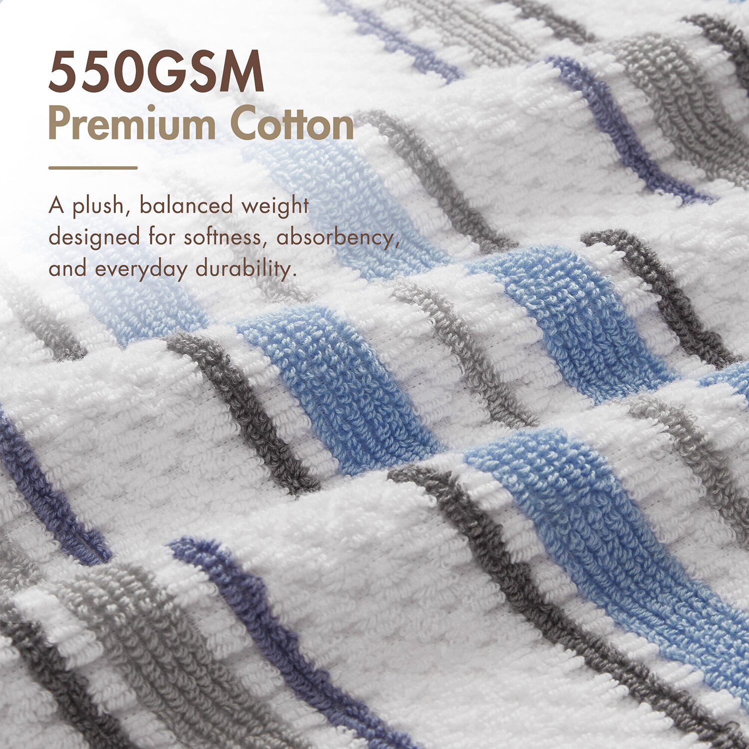 Madison Park Sutton Stripe 6-pc. Bath Towel Set