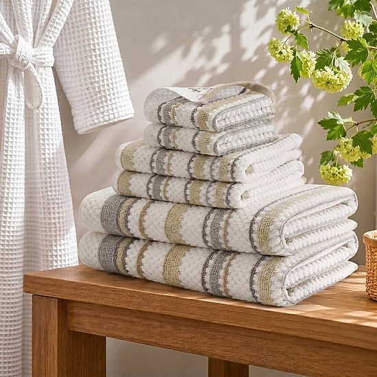 Madison Park Sutton Stripe 6-pc. Bath Towel Set