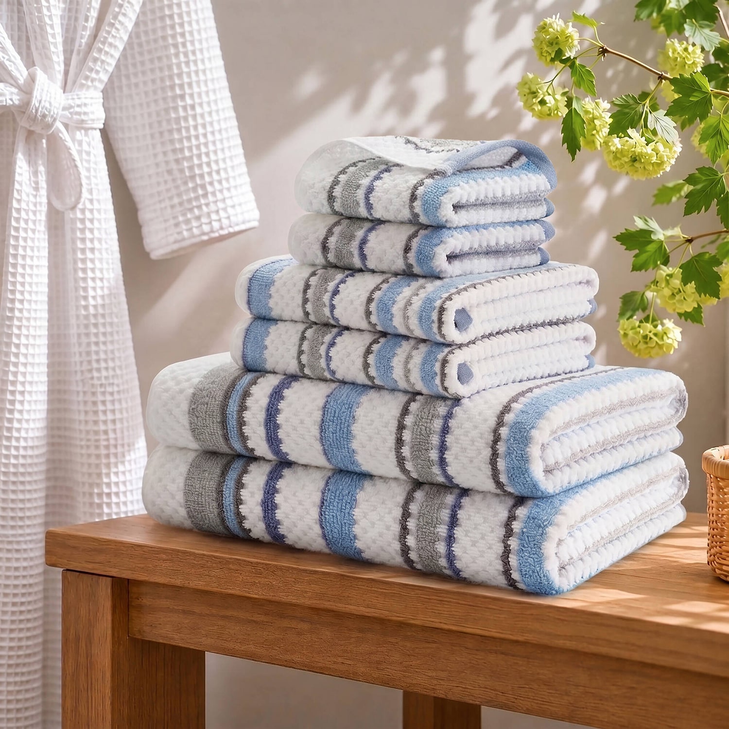 Madison Park Sutton Stripe 6-pc. Bath Towel Set