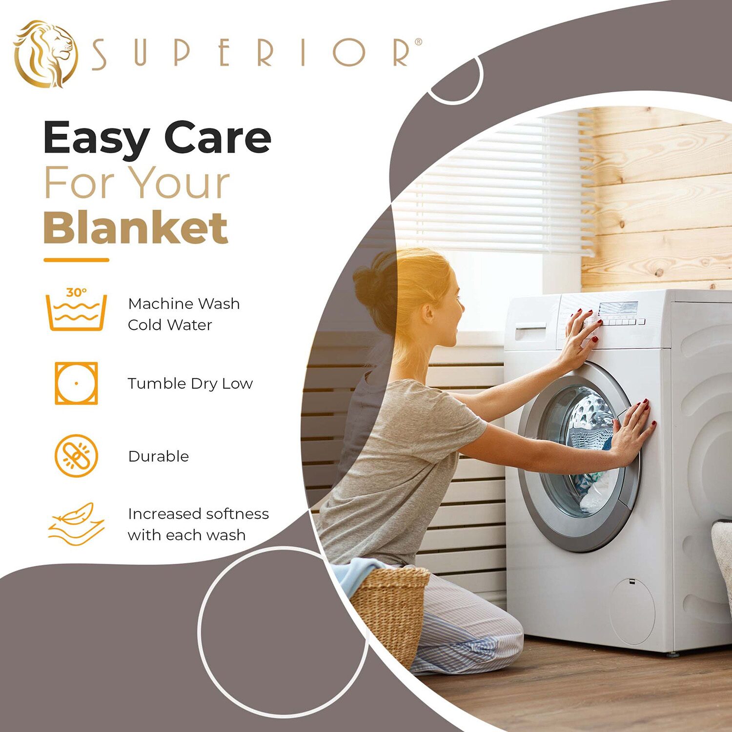 SUPERIOR® Metro Chevronall Season Breathable 100% Cotton Midweight Chevron Blanket