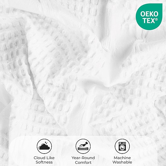 SUPERIOR® Waffle Weave All Season  Breathable 100% Cotton Midweight Blanket